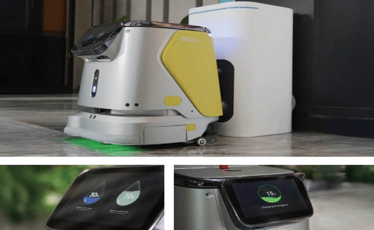 自動充電と自動給排水、タイマー式の自動清掃